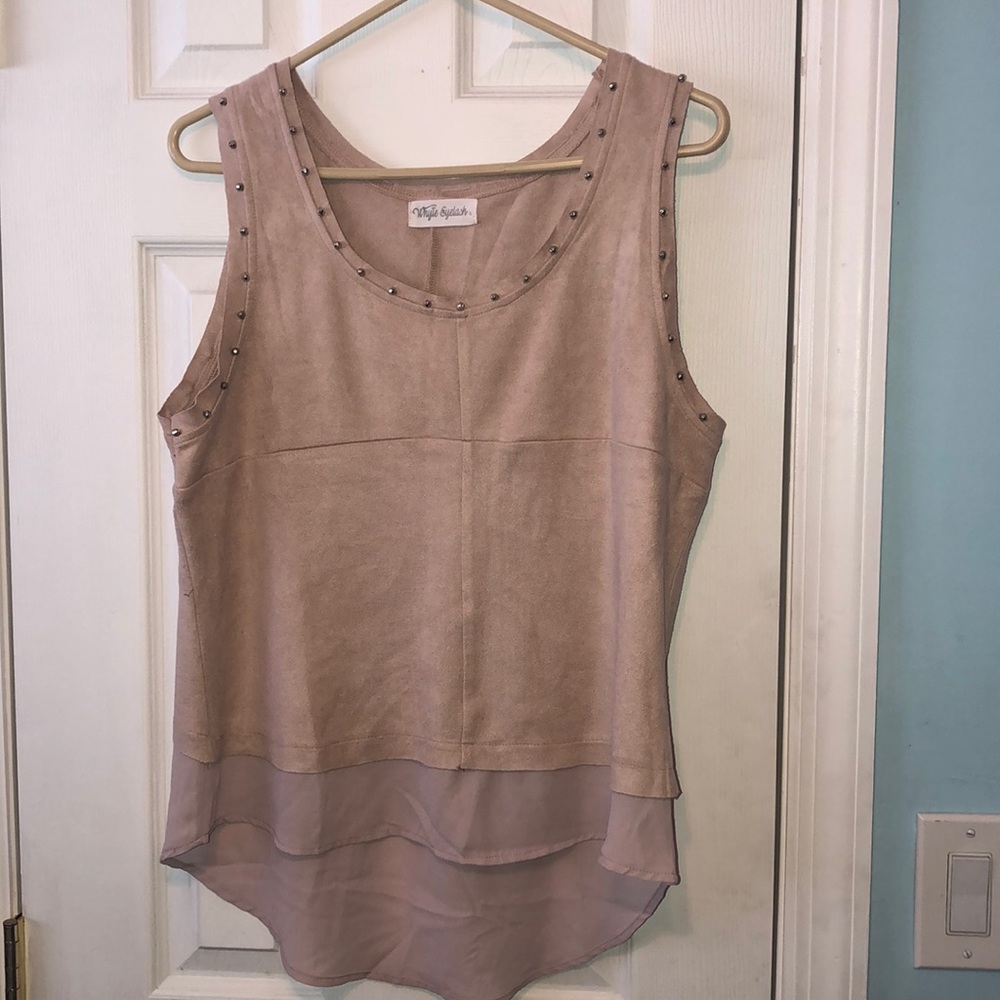 Pink suede, tank
